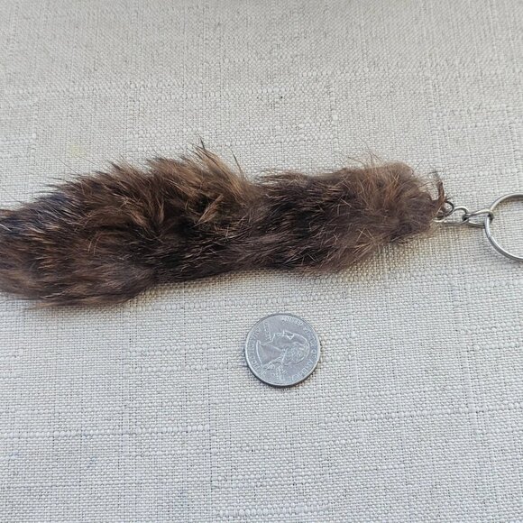 Real Fur Key Chain Handmade Brown Hair Fur Keys Holder Keychain - Picture 11 of 11